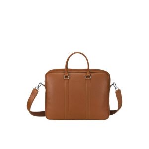 Longchamp Briefcase S Caramel Leren Aktetas Bruin | 481027-ZPX