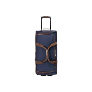 Longchamp Canvas Wheeled Duffle Bags Blauw | 483102-MWJ