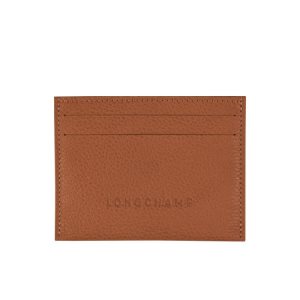 Longchamp Caramel Leren Kaarthouder Bruin | 780914-VXT