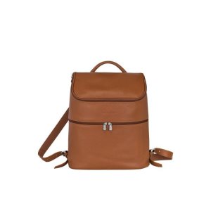 Longchamp Caramel Leren Rugzak Bruin | 045697-UNF