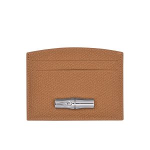 Longchamp Card Leren Kaarthouder Beige | 356208-RJK