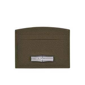 Longchamp Card Leren Kaarthouder Khaki | 476592-GWL