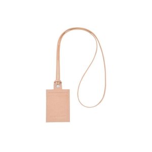 Longchamp Card With Necklace Flowers Leren Kaarthouder Lichtroze | 463957-JYO