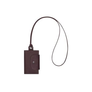 Longchamp Card With Necklace Leren Kaarthouder Bordeaux | 890735-TUX