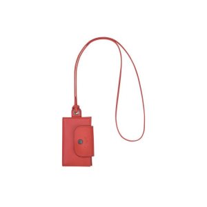 Longchamp Card With Necklace Terracotta Leren Kaarthouder Oranje | 476980-LRU