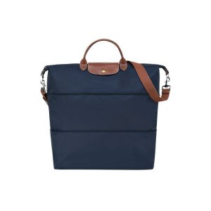 Longchamp Expandable Recycled canvas Reistas Donkerblauw | 378459-INC