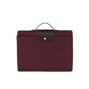 Longchamp Folder Recycled canvas Aktetas Bordeaux | 194732-FZV