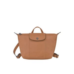 Longchamp Hazelnut Leren Rugzak Beige | 574361-MGN