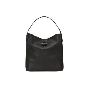 Longchamp Hobo Leren Schoudertassen Zwart | 164830-IZX