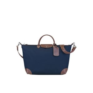 Longchamp L Canvas Reistas Blauw | 016392-AQC