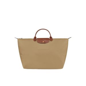 Longchamp L Desert Recycled canvas Reistas Khaki | 912647-SRF