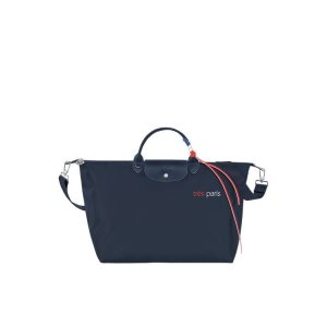 Longchamp L Recycled canvas Reistas Donkerblauw | 359420-WGM