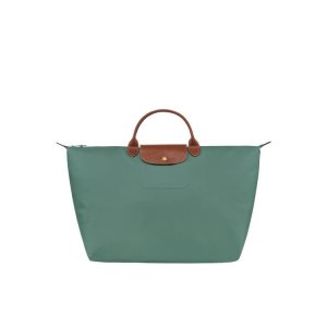 Longchamp L Recycled canvas Reistas Grijs Groen | 185430-JZM