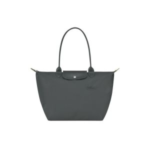 Longchamp L Recycled canvas Schoudertassen Diepgrijs | 439856-QPG