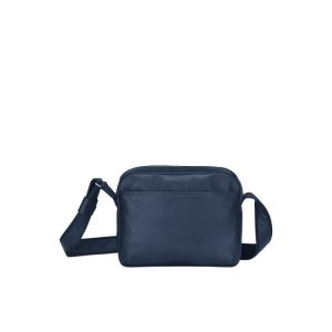 Longchamp Leren Crossbodytassen Donkerblauw | 761498-NTX