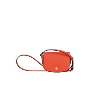 Longchamp Leren Crossbodytassen Oranje | 752638-QMJ