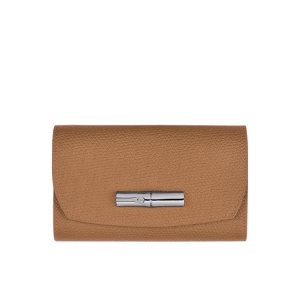 Longchamp Leren Portefeuille Beige | 860579-ICD