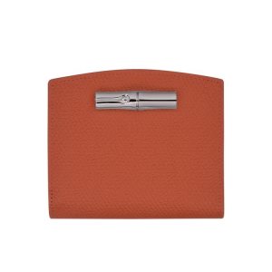 Longchamp Leren Portefeuille Donkerrood | 734168-UXZ