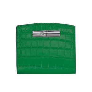 Longchamp Leren Portefeuille Groen | 319072-CHT