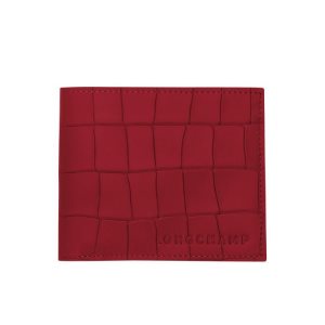 Longchamp Leren Portefeuille Rood | 437506-KVT