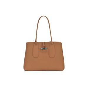 Longchamp Leren Schoudertassen Beige | 759301-DJV