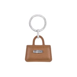 Longchamp Leren Sleutelhanger Beige | 926480-QGR