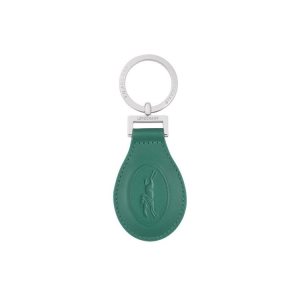 Longchamp Leren Sleutelhanger Grijs Groen | 583604-BOU