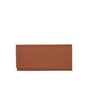 Longchamp Long Continental Caramel Leren Portefeuille Bruin | 537914-THP