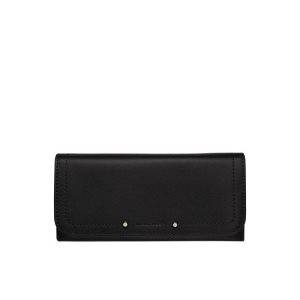 Longchamp Long Continental Leren Portefeuille Zwart | 371084-TKG