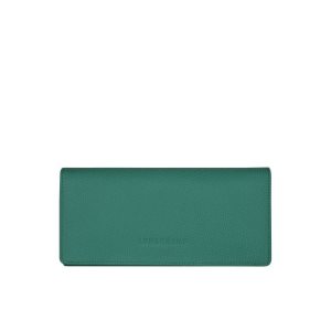 Longchamp Long Continental Leren Portefeuille Grijs Groen | 890624-YQG