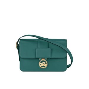 Longchamp M Leren Crossbodytassen Grijs Groen | 389426-HRG