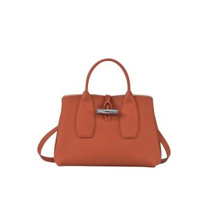 Longchamp M Leren Handtas Donkerrood | 465381-YVO