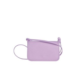 Longchamp On Leren Rits Rond Portemonnee Paars | 542910-ADV