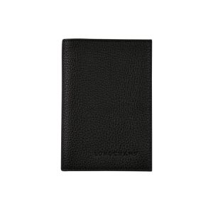 Longchamp Passport Cover Leren Zak Zwart | 159608-JVF