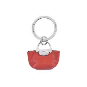 Longchamp Pliage Terracotta Leren Sleutelhanger Oranje | 589163-AGY