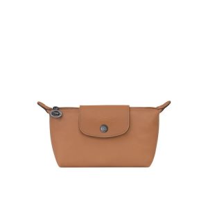 Longchamp Pouch Hazelnut Leren Zak Beige | 560294-SYR