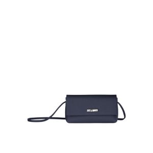 Longchamp Pouch Leren Zak Donkerblauw | 816572-DJR