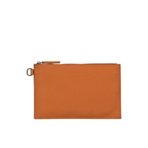 Longchamp Pouch Saffron Leren Zak Oranje | 916528-QVA