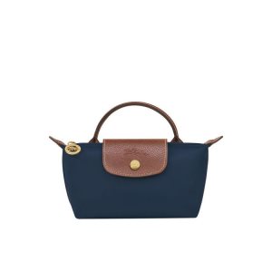 Longchamp Pouch With Recycled canvas Zak Donkerblauw | 524789-ZGK