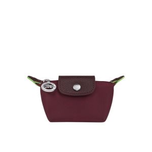 Longchamp Recycled canvas Kaarthouder Bordeaux | 687592-EYS