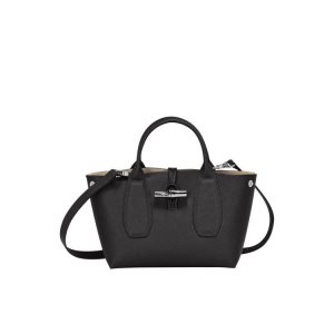 Longchamp S Leren Handtas Zwart | 946713-REF