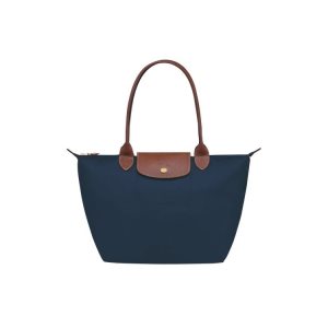 Longchamp S Recycled canvas Schoudertassen Donkerblauw | 971645-OJH