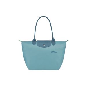 Longchamp S Thunderstorm Recycled canvas Schoudertassen Blauw | 526913-KHW