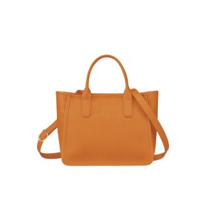 Longchamp Saffron Leren Handtas Oranje | 420317-ZWX