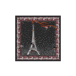 Longchamp Scarf 50 Silk Sjaals Zwart | 170432-UIL