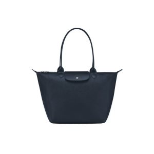 Longchamp Shopping L Canvas Schoudertassen Donkerblauw | 152734-UHR