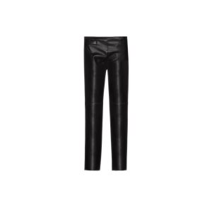 Longchamp Trousers Leren Broek Zwart | 948713-THY