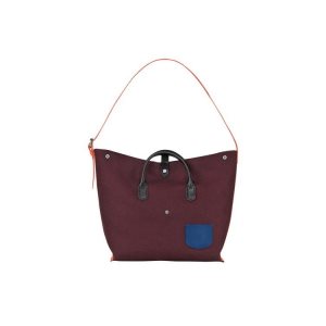 Longchamp Xl Canvas Schoudertassen Bordeaux | 469185-QDV