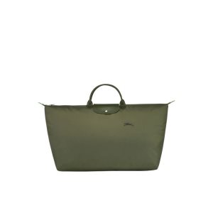 Longchamp Xl Forest Recycled canvas Reistas Groen | 063714-LAQ