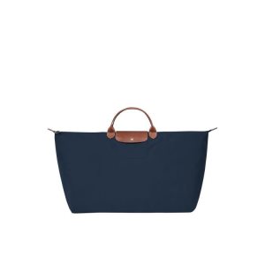 Longchamp Xl Recycled canvas Reistas Donkerblauw | 893016-FVU